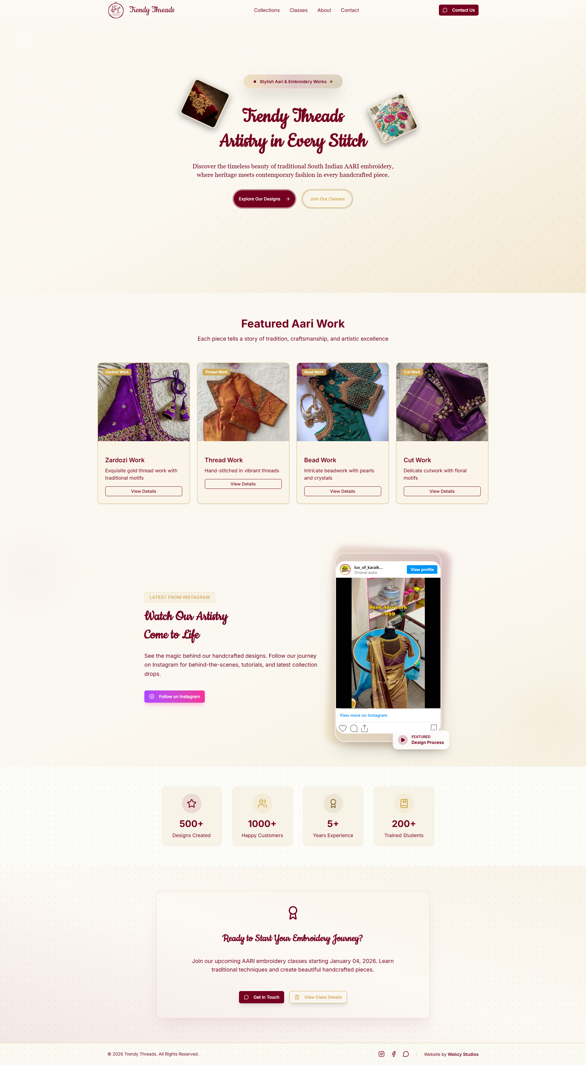 Trendy Threads Ecommerce Website full page design